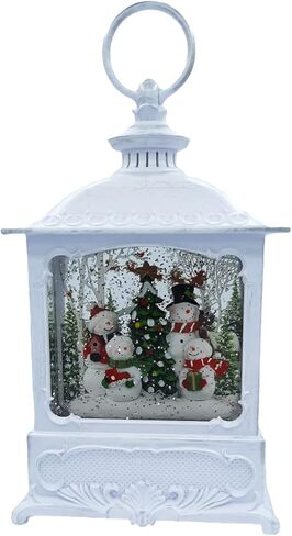 Gerson Lighted 8.5 Inch Christmas Water Lantern Snow Globe with Continuous Swirling Glitter- Snowman Family in Kuwait