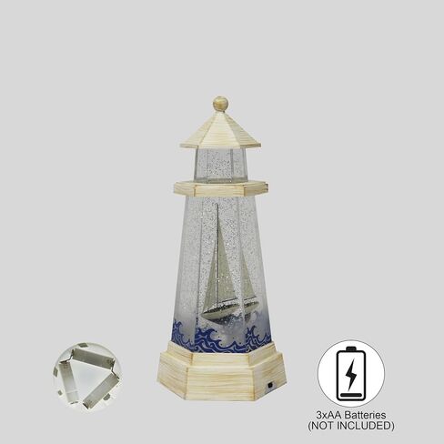 Acrylic LED & Water Spinning Lighthouse BO, Light up, 3AA Battery not Included. in Saudi Arabia