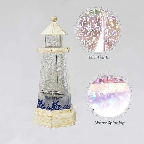 Acrylic LED & Water Spinning Lighthouse BO, Light up, 3AA Battery not Included. in Saudi Arabia