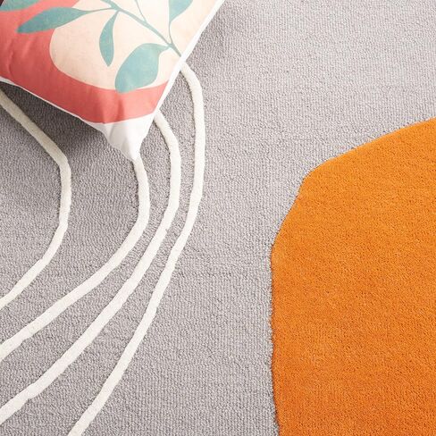 SAFAVIEH Rodeo Drive Collection Runner Rug - 2'3" x 6', Ivory & Black, Handmade Mid-Century Modern Abstract Wool, Ideal for High Traffic Areas in Living Room, Bedroom (RD860B) in Saudi Arabia