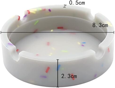 Katutude Luminous Silicone Ashtray High Temperature Heat Resistant Premium Rubber Durable Round Ashtray Glow in Dark Luminous Ashtray for Patio Office Outdoor Indoor Use in Kuwait