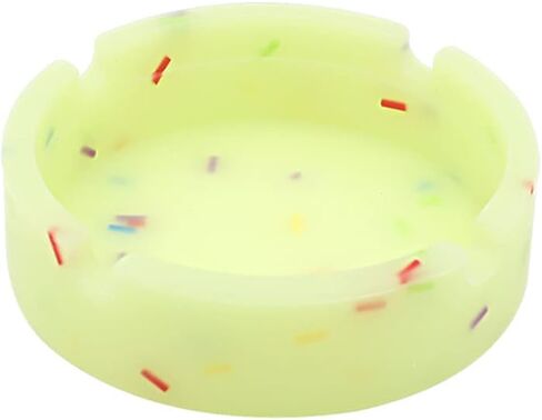 Katutude Luminous Silicone Ashtray High Temperature Heat Resistant Premium Rubber Durable Round Ashtray Glow in Dark Luminous Ashtray for Patio Office Outdoor Indoor Use in Kuwait