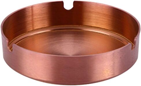 Stainless Steel Metal Ashtray, Outdoor Indoor Ashtray, Home Office Decoration Desktop Smoking Ash Tray (Gold) in Saudi Arabia