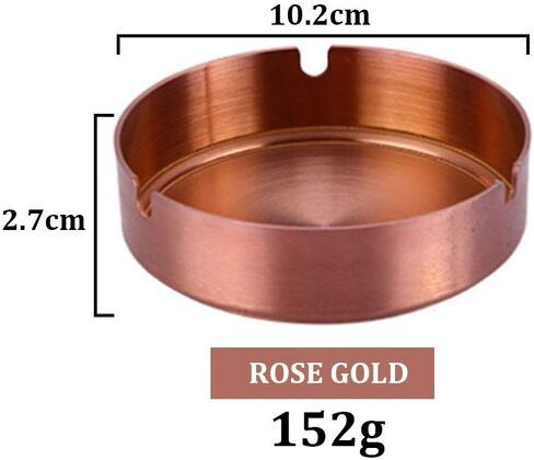 Stainless Steel Metal Ashtray, Outdoor Indoor Ashtray, Home Office Decoration Desktop Smoking Ash Tray (Gold) in Saudi Arabia