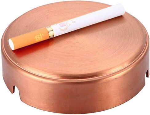 Stainless Steel Metal Ashtray, Outdoor Indoor Ashtray, Home Office Decoration Desktop Smoking Ash Tray (Gold) in Saudi Arabia