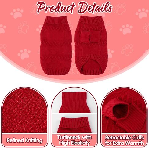 EMUST Sweater for Dogs, Stretchable Dog Christmas Sweater with Turtleneck, Soft Dog Clothes for French Bulldog, Dachshunds, Pitbull, Pink M in Saudi Arabia