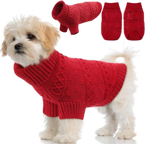 EMUST Sweater for Dogs, Stretchable Dog Christmas Sweater with Turtleneck, Soft Dog Clothes for French Bulldog, Dachshunds, Pitbull, Pink M in Saudi Arabia