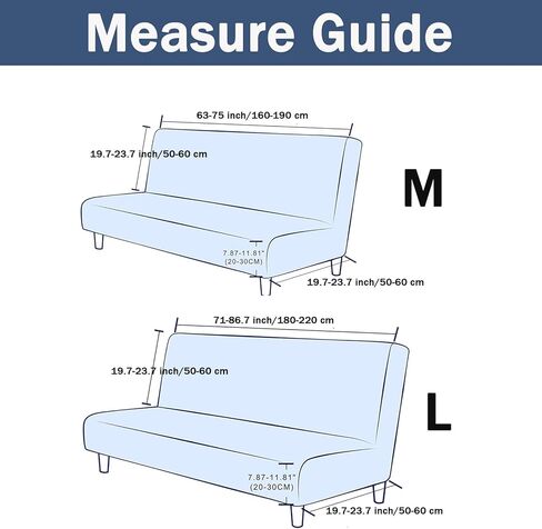 FUANGUI Stretch Armless Futon Cover Printed Futon Bed Cover Futon Couch Cover Armless Sofa Cover with Elastic Bottom Folding Sofa Slipcover Furniture Protector Without Armrests, 58 in Kuwait