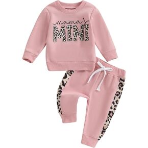 Toddler Baby Girl Boy Clothes Daddys Girl Mama's Boy Letter Sweatshirt Jogger Pants Outfit Fall Long Sleeve 2Pcs Set