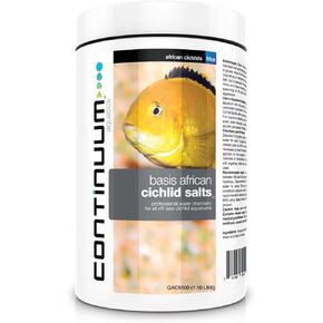 Continuum Aquatics Basis African Cichlid Salts - Professional Water Chemistry Blend for All Rift Lake Cichlid Aquariums, 500 Grams