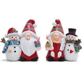 Hodao Christmas Gnome Snowman Duo: Double The Cheer for Your Holiday Decor (red) in Kuwait
