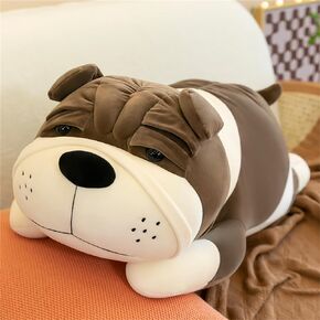 Bulldog Weighted Stuffed Animal Big Dog Stuffed Animals Gifts for Plush Pillow for Boys Girls Kids Adults Black 17.7in/45cm