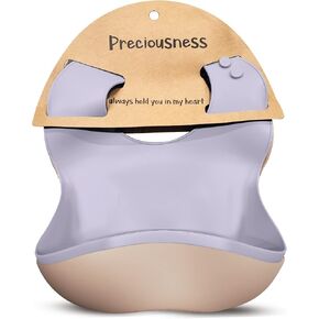 Preciousness Silicone Baby Feeding Bibs Soft Adjustable Waterproof Durable BPA Free Bibs for Babies Toddlers Baby Bibs 2 Pack in Saudi Arabia