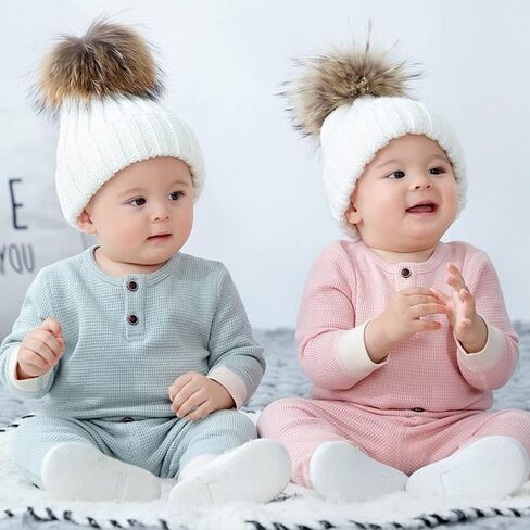 Infant Baby Boy Girl Clothes Henly Tops Pants Set Toddler Cotton Long Sleeve Waffle Knit Outfit in Saudi Arabia