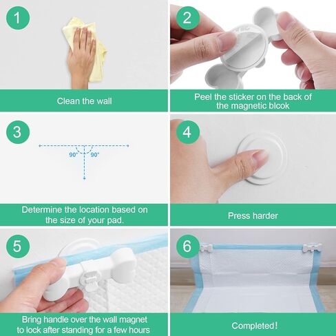 Wall Magnet Pee Pad Holder: Potty Training Pad Holder for Leg-Lifting with Strong Adhesive and Magnets in Kuwait