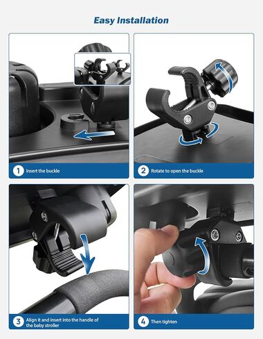 صينية وجبات خفيفة لعربة الاطفال من واي ام يو مع حامل اكواب، حامل اكواب لعربة الاطفال 3 في 1 مع حامل جوال لزجاجة الاطفال والوجبات الخفيفة واكسسوارات عربة الاطفال in Kuwait