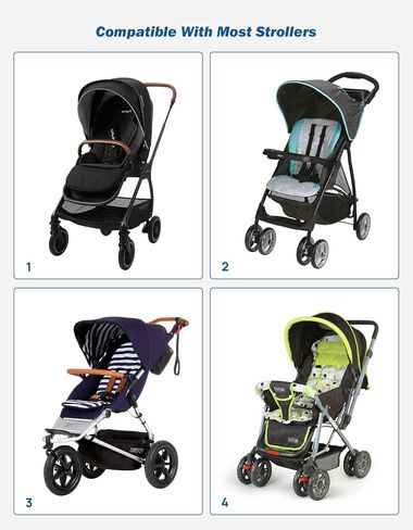 صينية وجبات خفيفة لعربة الاطفال من واي ام يو مع حامل اكواب، حامل اكواب لعربة الاطفال 3 في 1 مع حامل جوال لزجاجة الاطفال والوجبات الخفيفة واكسسوارات عربة الاطفال in Kuwait