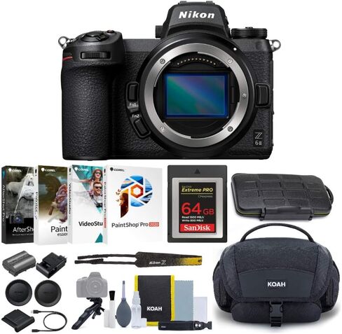 Nikon Z6II Mirrorless with 64 CFexpress Card, Shoulder Bag, Software and Accessory Bundle (5 Items) in Saudi Arabia
