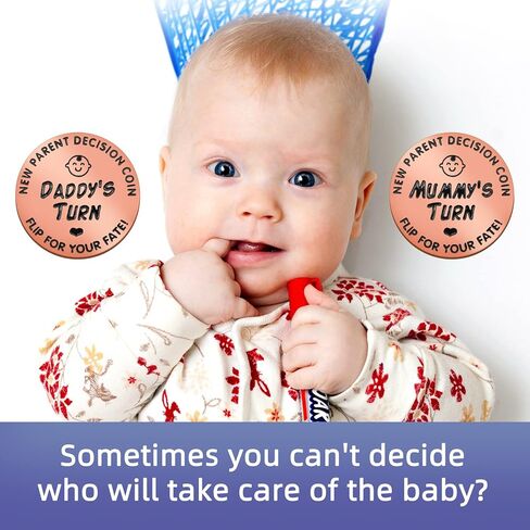 Huwane New Parent Decision Coin Flip لمصيرك، دور الأم أو دور الأب، عملة أمي الأب الوجه هدية طفل جديد للزوجة، الزوج، عيد الأم، عيد الأب، عيد الميلاد، عيد الميلاد in Kuwait