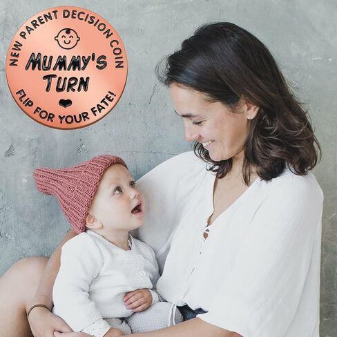 Huwane New Parent Decision Coin Flip لمصيرك، دور الأم أو دور الأب، عملة أمي الأب الوجه هدية طفل جديد للزوجة، الزوج، عيد الأم، عيد الأب، عيد الميلاد، عيد الميلاد in Kuwait