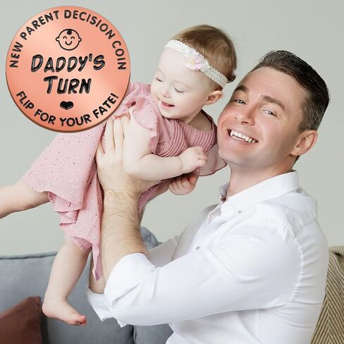 Huwane New Parent Decision Coin Flip لمصيرك، دور الأم أو دور الأب، عملة أمي الأب الوجه هدية طفل جديد للزوجة، الزوج، عيد الأم، عيد الأب، عيد الميلاد، عيد الميلاد in Kuwait