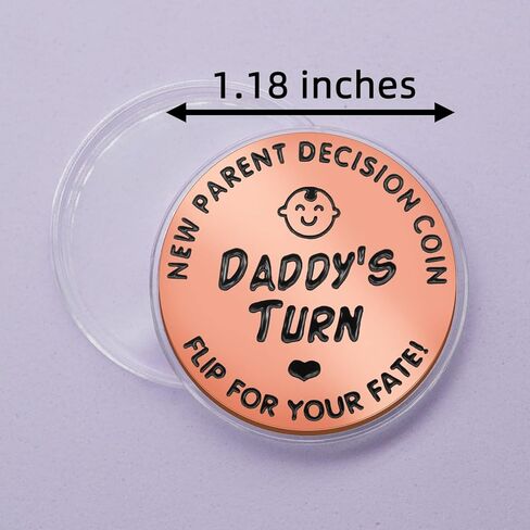Huwane New Parent Decision Coin Flip لمصيرك، دور الأم أو دور الأب، عملة أمي الأب الوجه هدية طفل جديد للزوجة، الزوج، عيد الأم، عيد الأب، عيد الميلاد، عيد الميلاد in Kuwait