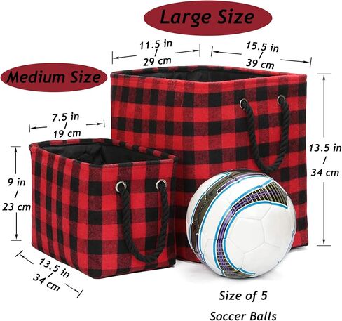 Large Rectangular Decorative Storage Bins Foldable Laundry Hamper Baskets Buffalo Grid Pattern with Rope Handles for Blankets, Toys, Nursery, White Black Grid, L in Saudi Arabia