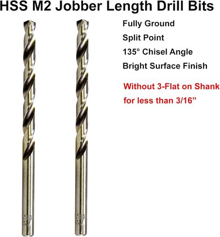 MAXTOOL 3/32 بوصة 2 قطعة مثاقب بطول Jobber متطابقة HSS M2 لقم ثقب ملتوية بالكامل أرضية ساطعة مستقيمة؛ JBF02W13R06P2 in Saudi Arabia