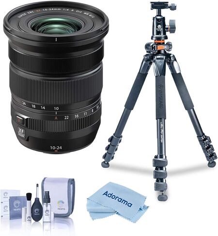 Fujifilm XF 10-24mm f/4 R OIS WR Lens, Bundle with Vanguard Alta Pro 264AT Tripod, Cleaning Kit, Microfiber Cloth in Saudi Arabia