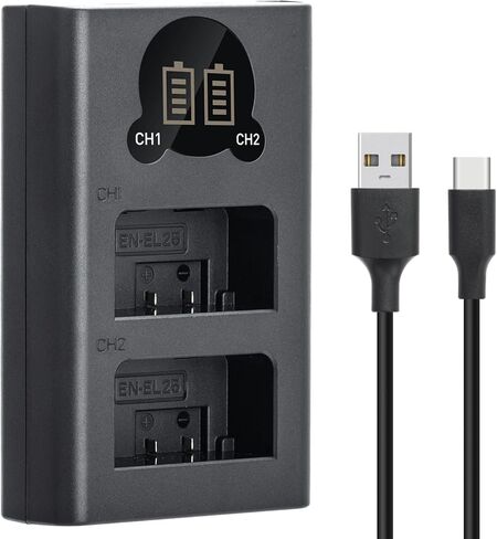 شاحن بطارية Tengdaxing EN-EL25، شاحن بطارية مزدوج متوافق مع كاميرات Nikon Z30، Z50، Z FC in Kuwait