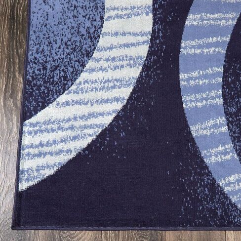 مجموعة سجادة منطقة Dynamix من 3 قطع (4'11" x6'11,1'8 x4'11,1'8 x2'8)، أزرق داكن هندسي (Ariana Arcata HD5194-300) in Saudi Arabia