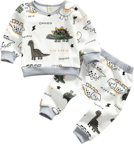 Newborn Baby Boys Clothes Infant Long Sleeve Sweatshirt Tops Pants Set Fall Winter Outfits in Saudi Arabia
