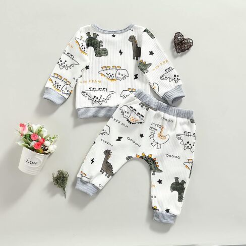 Newborn Baby Boys Clothes Infant Long Sleeve Sweatshirt Tops Pants Set Fall Winter Outfits in Saudi Arabia
