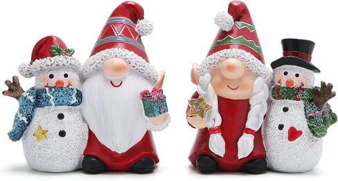 Hodao Christmas Gnome Snowman Duo: Double The Cheer for Your Holiday Decor (red) in Saudi Arabia