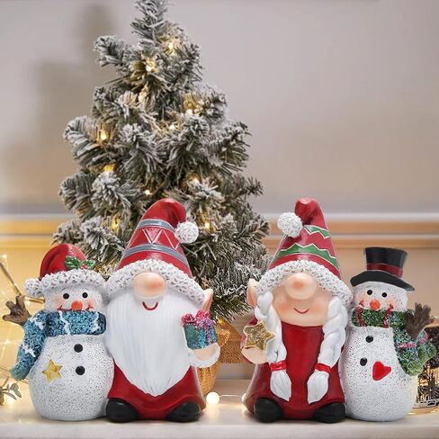 Hodao Christmas Gnome Snowman Duo: Double The Cheer for Your Holiday Decor (red) in Saudi Arabia