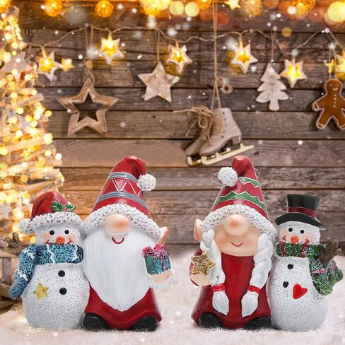 Hodao Christmas Gnome Snowman Duo: Double The Cheer for Your Holiday Decor (red) in Saudi Arabia