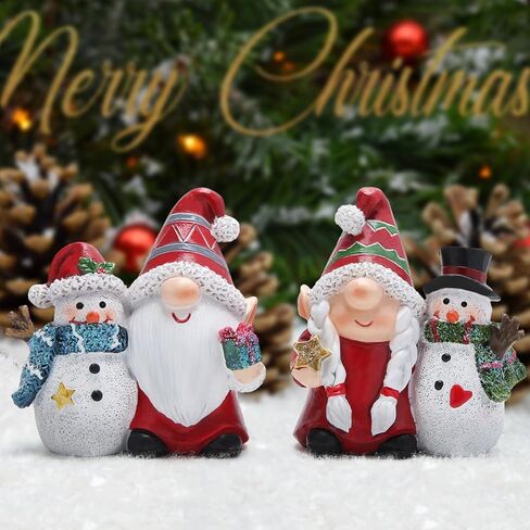 Hodao Christmas Gnome Snowman Duo: Double The Cheer for Your Holiday Decor (red) in Saudi Arabia