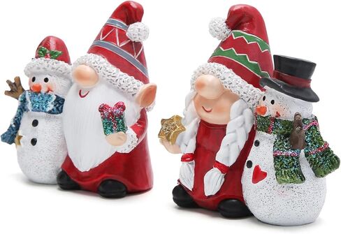 Hodao Christmas Gnome Snowman Duo: Double The Cheer for Your Holiday Decor (red) in Saudi Arabia