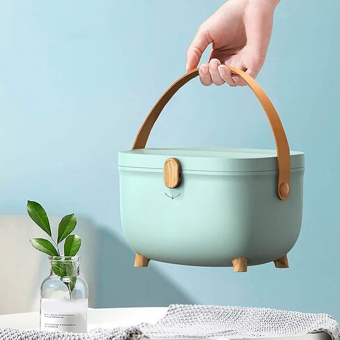 BigKing Oval Medicine Storage Box, Plastic Medicine Storage Box Oval Double Layers Multi Grid Large Capacity Medical Box Organizer for Home Dorm(Cornel Powder) in Saudi Arabia