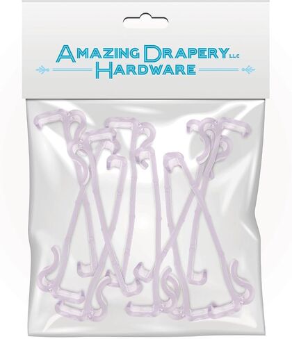 Amazing Drapery Hardware 3.25 Inch Clear Valance Clips for Top Blind Brands & Window Shades, 10-Pack - Sturdy Plastic Brackets, Ideal for Wood, Faux Wood & Metal Treatments in Home & Office Settings in Saudi Arabia