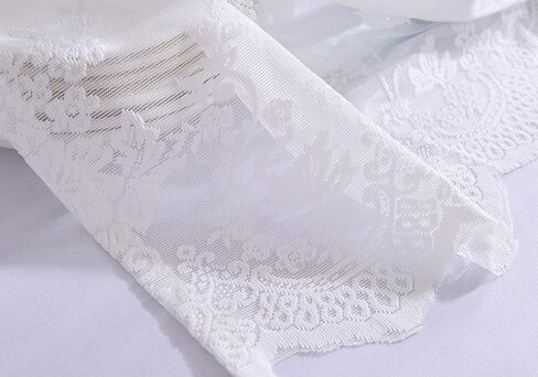 Annlaite الدانتيل الأزهار الستار 51x16in التطريز شبه شير نافذة قصيرة الستار للمطبخ الأزهار خمر غنيمة الستارة لغرفة الطعام غرفة نوم الحمام مقهى النوافذ الصغيرة in Saudi Arabia