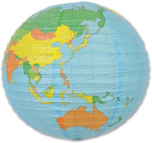 Beistle , 2 Piece Globe Paper Lanterns, 15.5", Multicolored in Saudi Arabia