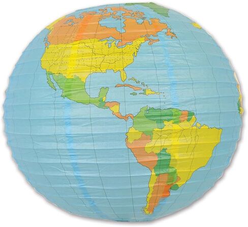 Beistle , 2 Piece Globe Paper Lanterns, 15.5", Multicolored in Saudi Arabia