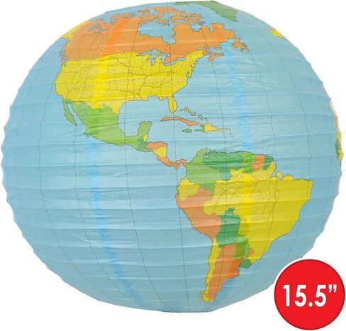 Beistle , 2 Piece Globe Paper Lanterns, 15.5", Multicolored in Saudi Arabia