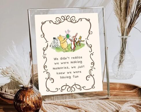 ديكور حائط كلاسيكي ويني من انبالا باقتباسات بوه بير مطبوعة بنمط A، 5 × 7 انش رائعة لتزيين حفلات استقبال المولود الجديد والحضانة واعياد الميلاد in Kuwait