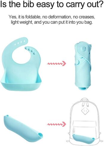 Preciousness Silicone Baby Feeding Bibs Soft Adjustable Waterproof Durable BPA Free Bibs for Babies Toddlers Baby Bibs 2 Pack in Saudi Arabia