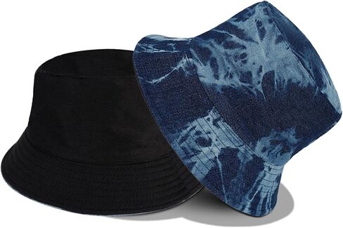 MILAKOO Unisex Demin Bucket Hat Washed Jean Fisherman Cap for Women Wide Brim Lightweight Packable in Saudi Arabia