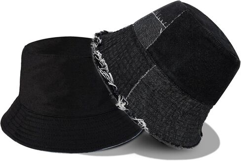 MILAKOO Unisex Demin Bucket Hat Washed Jean Fisherman Cap for Women Wide Brim Lightweight Packable in Saudi Arabia