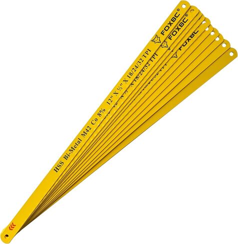 FOXBC 12 inch Hacksaw Blade 18/24/32 TPI Variable Teeth, Bi-Metal M42 Metal Cutting, 10-Pack in Kuwait