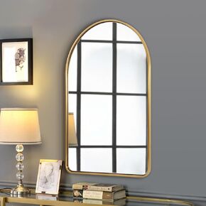 ANDY STAR Arched Mirror Black and White Faux Marble Metal Frame, 22x30’’ Arched Bathroom Mirror, Arched Wall Mirror, Tube Frame 1’’ Deep Wall Mounted Vertical for Bathroom,Entryway, Home Decor. in Kuwait